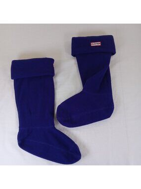 Hunter Women's MEDIUM 5-7 Fleece Welly Boot Socks Royal Blue Rain Boot Liners